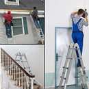 Bullet 2.9m Folding Aluminium Multipurpose Ladder, w/ Workshelf Platform, Spring Assisted Rapid Safety Lock Adjusters - RnR Galore