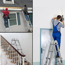Bullet 4m Folding Aluminium Multipurpose Ladder, w/ Workshelf Platform, Spring Assisted Rapid Safety Lock Adjusters - RnR Galore