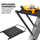 Bullet 4m Folding Aluminium Multipurpose Ladder, w/ Workshelf Platform, Spring Assisted Rapid Safety Lock Adjusters - RnR Galore
