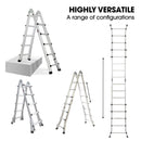 Bullet 5.1m Folding Aluminium Multipurpose Ladder, w/ Workshelf Platform, Spring Assisted Rapid Safety Lock Adjusters - RnR Galore