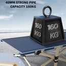 Camping Portable Stretcher Single Foldable Folding Bed Mattress Recliner Mat - navy - RnR Galore