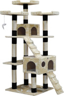 CARLA HOME 180cm Cat Tree Tower for Indoor Cats with Dual Condos, Plush Perches, Sisal Scratching Posts & Ramps for Kittens & Adult Cats (Beige) - RnR Galore
