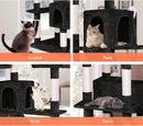 CARLA HOME 180cm Cat Tree Tower for Indoor Cats with Dual Condos, Plush Perches, Sisal Scratching Posts & Ramps for Kittens & Adult Cats (Black) - RnR Galore