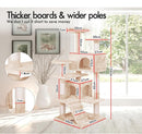 CARLA HOME 180cm Cat Tree Tower for Indoor Cats with Plush Perches, Dual Condos, Natural Sisal Scratching Posts & Ramp for Kittens & Adult Cats (Beige) - RnR Galore