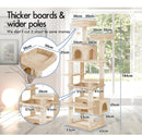 CARLA HOME 180cm Cat Tree Tower for Indoor Cats with Plush Perches, Dual Condos, Natural Sisal Scratching Posts & Ramps for Kittens & Adult Cats (Beige) - RnR Galore