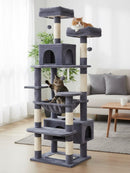 CARLA HOME 180cm Cat Tree Tower for Indoor Cats with Plush Perches, Dual Condos, Natural Sisal Scratching Posts & Ramps for Kittens & Adult Cats (Grey) - RnR Galore