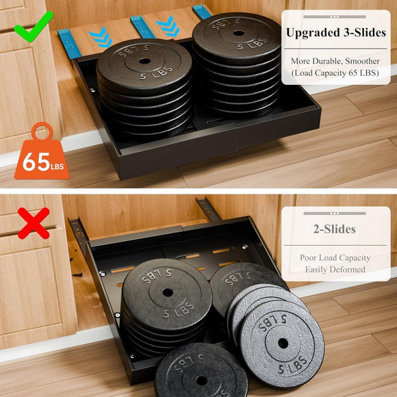 CARLA HOME 2 Pack Pull Out Cabinet Organizer Expandable for Cabinets with Adjustable Slide Out Shelves and Easy Installation (Black) - RnR Galore