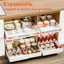 CARLA HOME 2 Pack Pull Out Cabinet Organizer Expandable for Cabinets with Adjustable Slide Out Shelves and Easy Installation (White) - RnR Galore