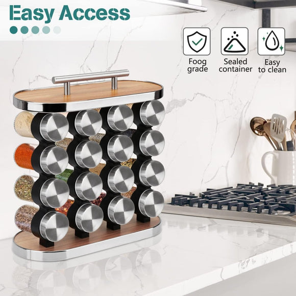 CARLA HOME 20 - Jar Spice Rack Organizer Storage for Kitchen Countertop or Cabinet - RnR Galore