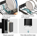 CARLA HOME Adjustable Over the Sink Dish Drying Rack with Utensil Holder, Hooks & Cutting Board Rack for Kitchen Counter Storage - RnR Galore