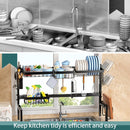 CARLA HOME Adjustable Over the Sink Dish Drying Rack with Utensil Holder, Hooks & Cutting Board Rack for Kitchen Counter Storage - RnR Galore