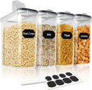 CARLA HOME Airtight Cereal Storage Containers BPA - Free Food Dispensers with Pouring Lids for Pantry & Kitchen (4 Pack 2,5L) - RnR Galore