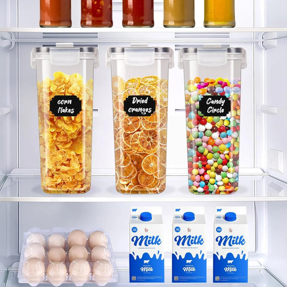 CARLA HOME Airtight Cereal Storage Containers BPA - Free Food Dispensers with Pouring Lids for Pantry & Kitchen (4 Pack 2,5L) - RnR Galore