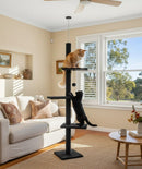 CARLA HOME Floor to Ceiling Cat Tree Tower with Adjustable Height 230 - 286cm for Indoor Cats (Black) - RnR Galore