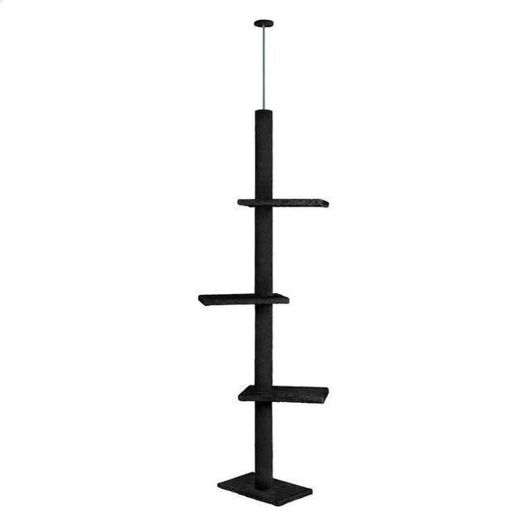 CARLA HOME Floor to Ceiling Cat Tree Tower with Adjustable Height 230 - 286cm for Indoor Cats (Black) - RnR Galore