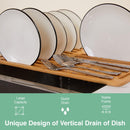 CARLA HOME Foldable Bamboo Dish Drying Rack for Kitchen - RnR Galore