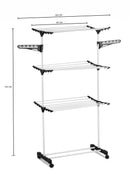 CARLA HOME Folding 3 Tier Clothes Laundry Drying Rack with Stainless Steel Tubes for Indoor & Outdoor Home - RnR Galore