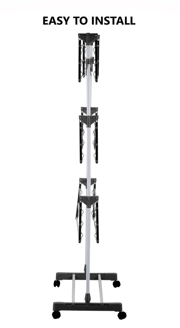 CARLA HOME Folding 3 Tier Clothes Laundry Drying Rack with Stainless Steel Tubes for Indoor & Outdoor Home - RnR Galore