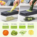 CARLA HOME Multifunctional Mandoline Vegetable Chopper 16 - in - 1 with Stainless Steel Blades, Storage Container & Hand Guard for Fruits & Veggies - RnR Galore