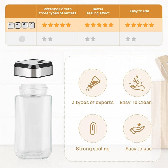 CARLA HOME Rotating Spice Rack Organizer with 20 Glass Jars for Kitchen Countertop - RnR Galore