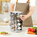 CARLA HOME Rotating Spice Rack Organizer with 20 Glass Jars for Kitchen Countertop - RnR Galore