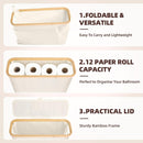 CARLA HOME Toilet Paper Storage Basket Holds Up to 12 Rolls with Bamboo Lid and Handle for RV Closet (Black) - RnR Galore