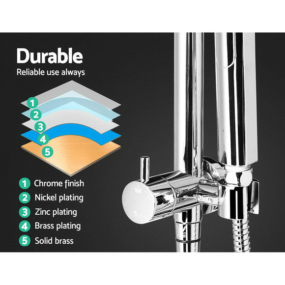 Cefito 9'' Rain Shower Head Set Handheld Round High Pressure Twins Tap�Chrome - RnR Galore