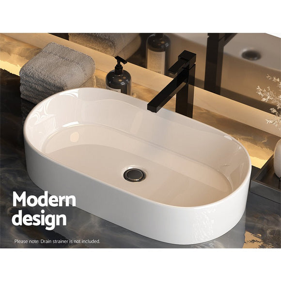 Cefito Bathroom Basin Ceramic Vanity Sink Hand Wash Bowl 52x31cm - RnR Galore
