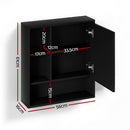 Cefito Bathroom Mirror Cabinet Mirrored Medicine Adjustable Shelf Wall Mounted 560mm Black - RnR Galore