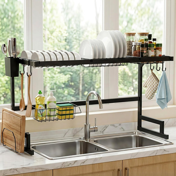 Cefito Dish Drying Rack for Kitchen Storage Organisation Kitchen Sink Organiser Dish Drainer - RnR Galore