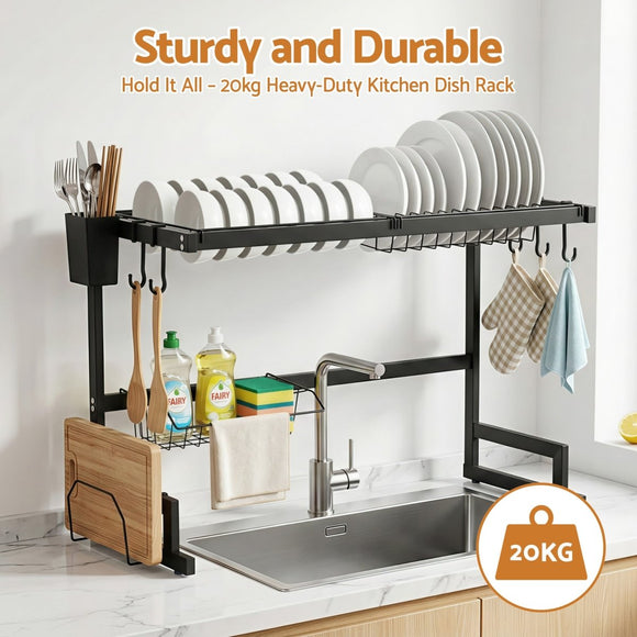 Cefito Dish Drying Rack for Kitchen Storage Organisation Kitchen Sink Organiser Dish Drainer - RnR Galore