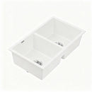 Cefito Kitchen Sink 77x45cm Granite Stone Sink Double Bowl White - RnR Galore