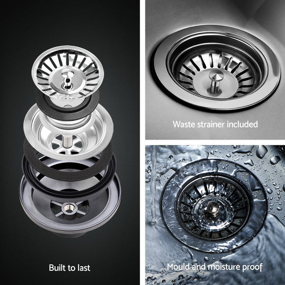 Cefito Kitchen Sink Basin Stainless Steel Under/Top/Flush Mount Bowl 122X45CM - RnR Galore