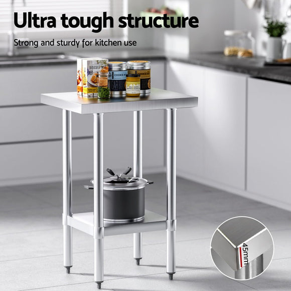 Cefito Stainless Steel Kitchen Benches Work Bench 610x457mm 430 - RnR Galore