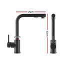 Cefito Stainless Steel Sink 30x45CM With Pull Out Mixer Tap Kitchen Basin Single Bowl Black - RnR Galore