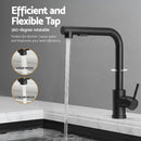 Cefito Stainless Steel Sink 60x45CM With Pull Out Mixer Tap Kitchen Basin Single Bowl Black - RnR Galore