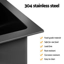 Cefito Stainless Steel Sink 77x45CM With Pull Out Mixer Tap Kitchen Double Bowl Black - RnR Galore