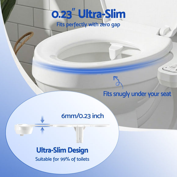 Cefito Ultra - Slim Bidet Attachment Detachable Bidet with Self - Cleaning Dual Nozzle Non - Electric Adjustable Water Pressure, Cold Water Toilet Bide - RnR Galore