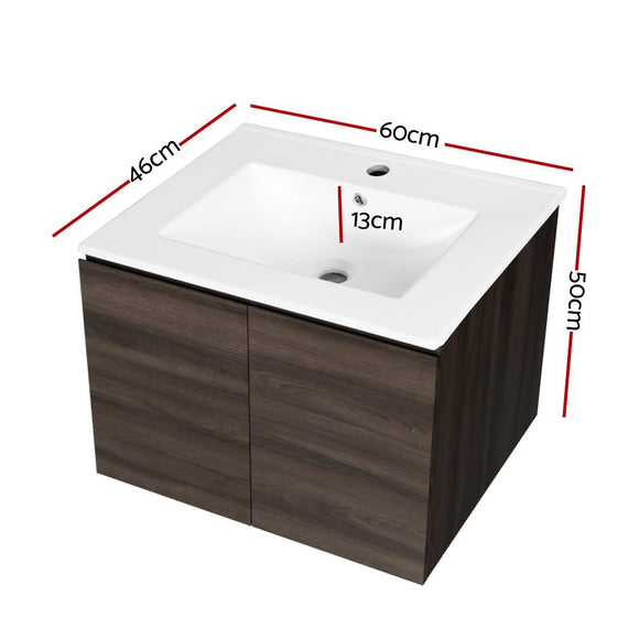 Cefito Vanity Unit 600mm with Basin Walnut - RnR Galore