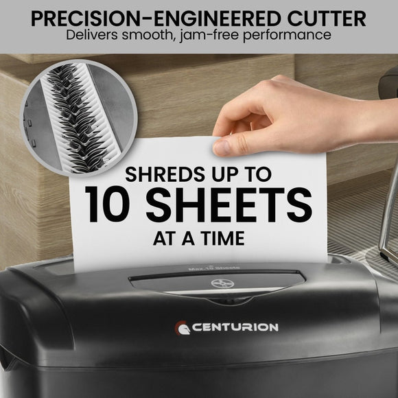 Centurion 21L Cross - Cut Office Shredder 10 - Sheet Paper, CD & Credit Card Security - RnR Galore