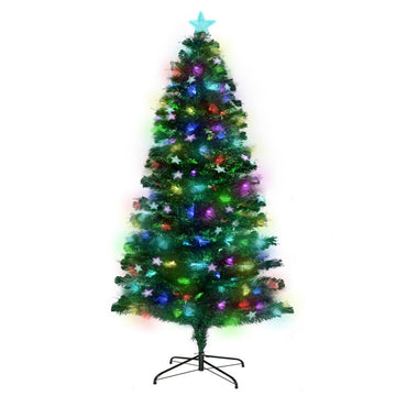 Christabelle 1.5m Enchanted Pre Lit Fibre Optic Christmas Tree Stars Xmas Decor - RnR Galore