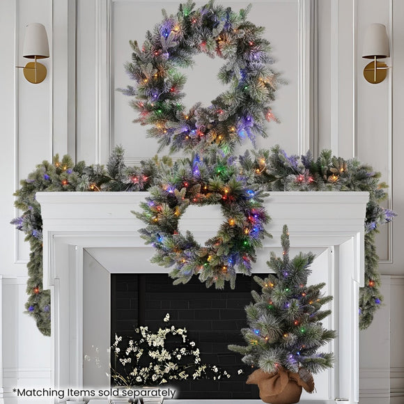 Christabelle 61cm Pre - Lit Snowy Stamford Spruce Battery - Operated Mini Christmas Tree Multi - Functional LED Timer - RnR Galore