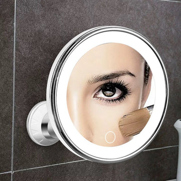 Christmas gift 10X Magnifying Suction Cup LED Makeup Mirror: Flawless Vanity Mirror with Natural Light for Precise Grooming - RnR Galore