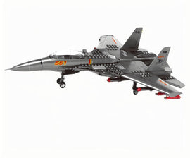 Christmas gift J - 15 Carrier - Based Fighter Jet Building Blocks Set, 272 Pieces Military Aircraft Model Kit for Kids Aged 6+ & Enthusiasts（J15 carrier aircraft） - RnR Galore