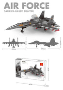 Christmas gift J - 15 Carrier - Based Fighter Jet Building Blocks Set, 272 Pieces Military Aircraft Model Kit for Kids Aged 6+ & Enthusiasts（J15 carrier aircraft） - RnR Galore