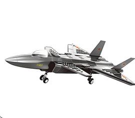 Christmas gift J - 20 Stealth Fighter Jet Building Blocks Set, 229 Pieces Military Aircraft Model Kit for Kids Aged 6+ & Enthusiasts（J20 fighter） - RnR Galore