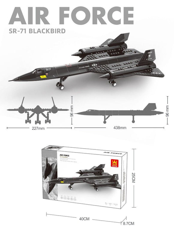 Christmas gift SR - 71 Blackbird Reconnaissance Aircraft Building Blocks Set, 183 Pieces Military Model Kit for Kids Aged 6+ & Enthusiasts（SQ71 reconnaissance plane） - RnR Galore