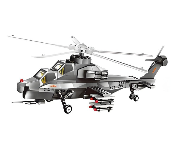 Christmas gift WZ - 10 Attack Helicopter Building Blocks Set, 264 Pieces Military Model Kit for Kids Aged 6+ & Enthusiasts（WZ10 helicopter gunship） - RnR Galore