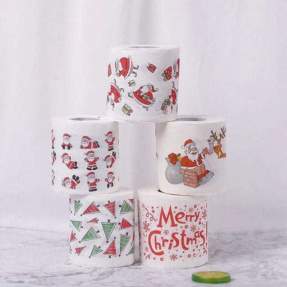 Christmas Toilet Paper 5 Rolls for Home Office Restroom Holiday Decor - RnR Galore