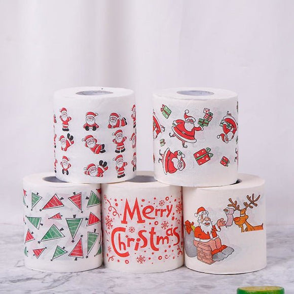 Christmas Toilet Paper 5 Rolls for Home Office Restroom Holiday Decor - RnR Galore